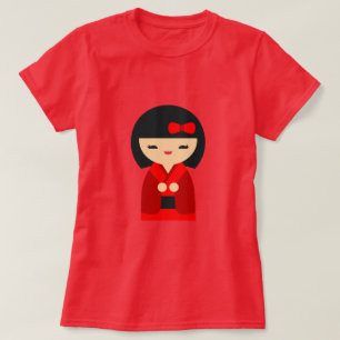 T-shirt Poupées japonaises de Red Kokeshi