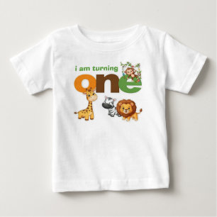 T-shirt pour 1er anniversaire Jungle Enfant Bébé