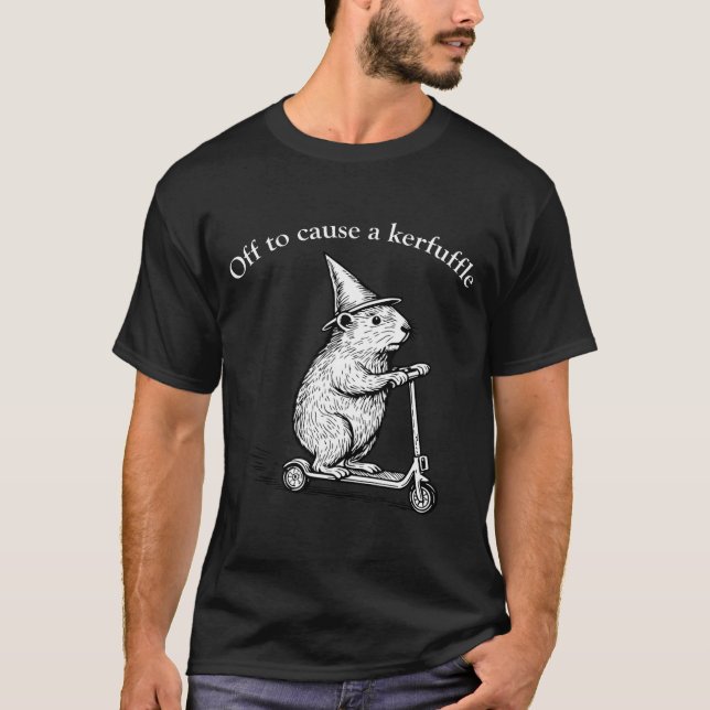 T-shirt Pour aller causer une pagaille Funny Groundhog Sco (Devant)