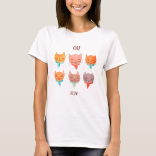 T-shirt pour amateur de chat minimaliste avec un m
