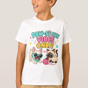 T-shirt pour amateur de Kawaii Paw-Sitive Vibes po