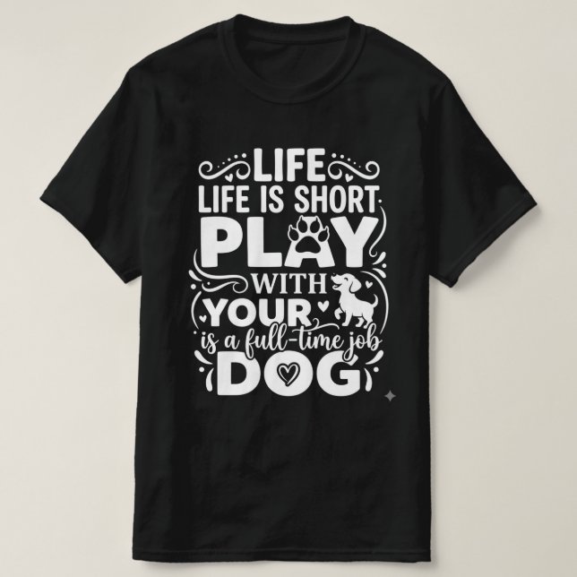 T-Shirt pour Amoureux de Chiens (Design devant)