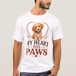 T-shirt pour amoureux de chiens mignons Mon cœur a