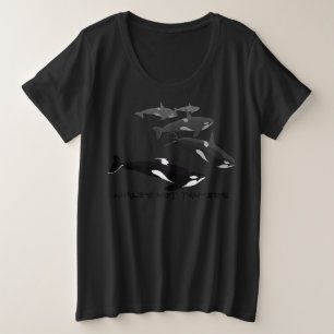 T-Shirt pour baleine Orca pour femmes Plus Taille 