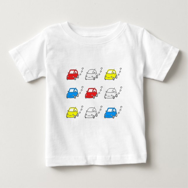 T-SHIRT POUR BÉBÉ くるま・クルマ・車 (Devant)