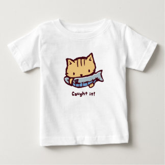 T-shirt Pour Bébé 大きなお魚ゲット!| Big Catch! Cute Kitten with a Fish