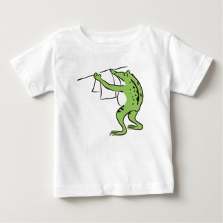 T-SHIRT POUR BÉBÉ 【純和風】鳥獣戯画風カエルの丁寧お洗濯ラグラン