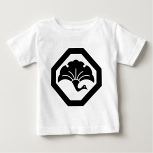 T-SHIRT POUR BÉBÉ 隅切り角に銀杏鶴