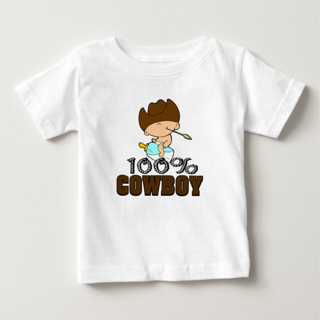 T-shirt Pour Bébé 100% Cowboy (Devant)