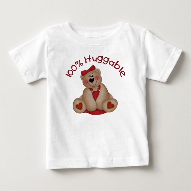 T-shirt Pour Bébé 100% Fille Huggable (Devant)