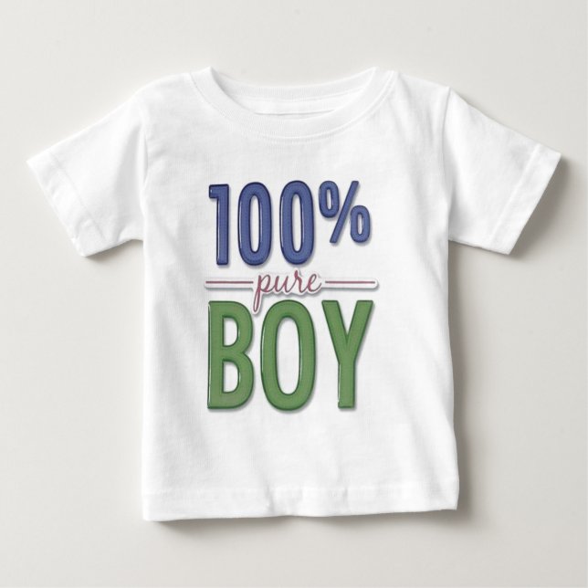 T-shirt Pour Bébé 100% Garçon pur (Devant)