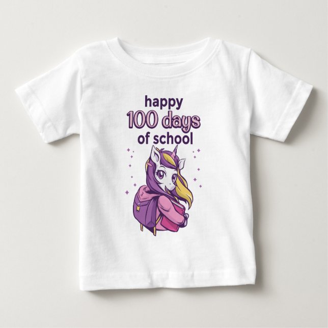 T-shirt Pour Bébé 100 jours d'école (Devant)