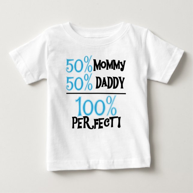 T-shirt Pour Bébé 100% Parfait Bleu (Devant)