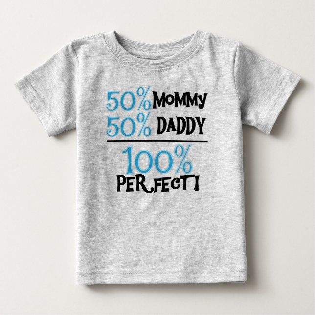 T-shirt Pour Bébé 100% Parfait Bleu (Devant)