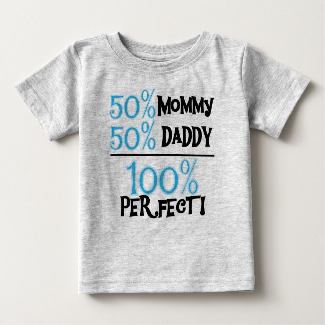 T-shirt Pour Bébé 100% Parfait Bleu (Devant)