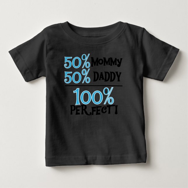 T-shirt Pour Bébé 100% Parfait Bleu (Devant)