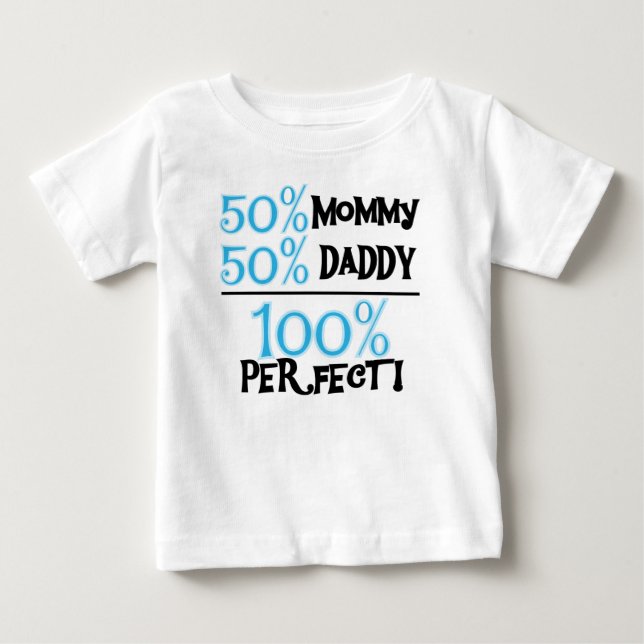 T-shirt Pour Bébé 100% Parfait Bleu (Devant)