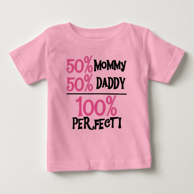T-shirt Pour Bébé 100% Parfait Rose (Devant)