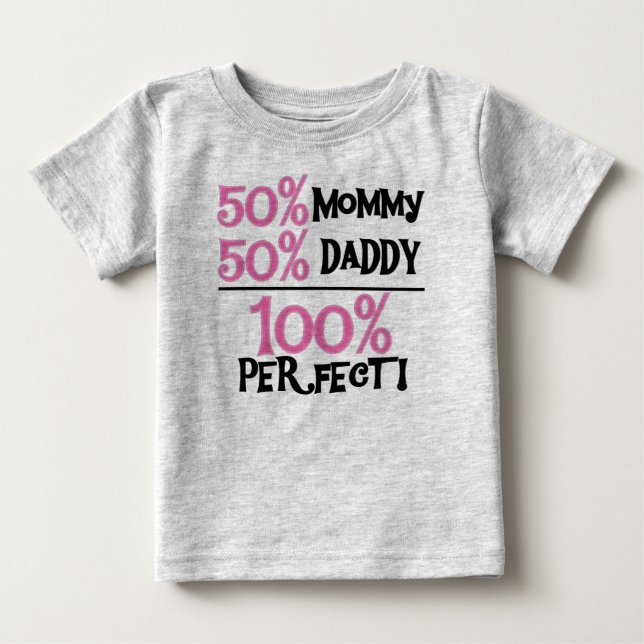T-shirt Pour Bébé 100% Parfait Rose (Devant)