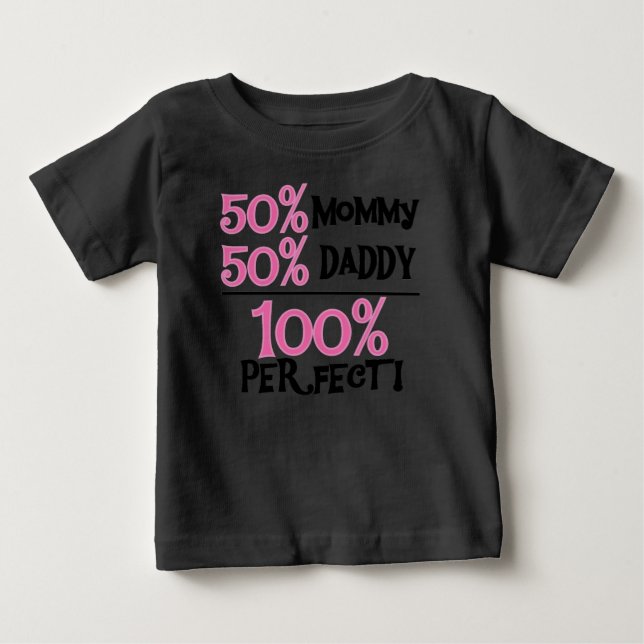T-shirt Pour Bébé 100% Parfait Rose (Devant)