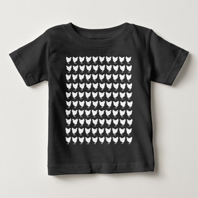 T-shirt Pour Bébé 100 poulets - Blanc (Devant)