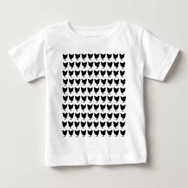 T-shirt Pour Bébé 100 poulets - Noir (Devant)