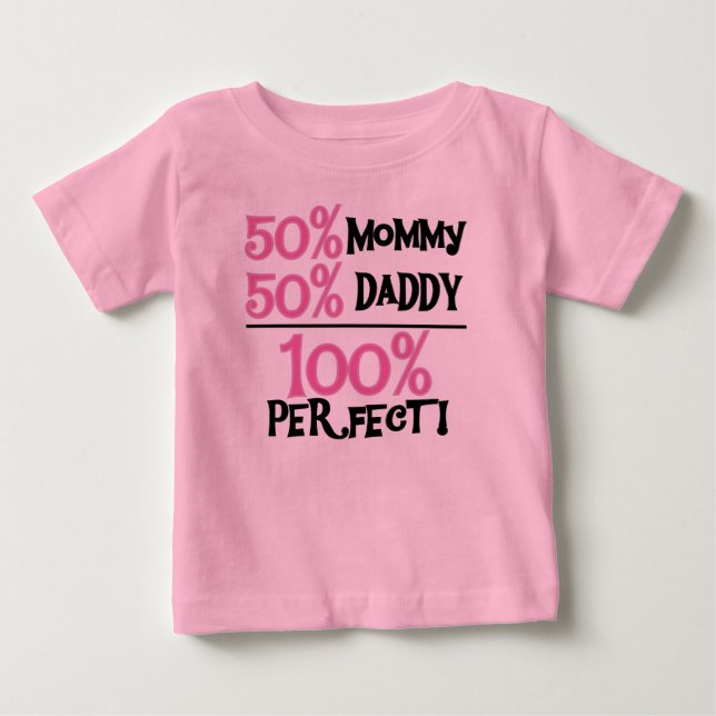T-shirt Pour Bébé 100 Pour Cent Rose Parfait (Devant)