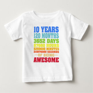 T-shirt Pour Bébé 10 ans 120 mois d'être génial 10e anniversaire