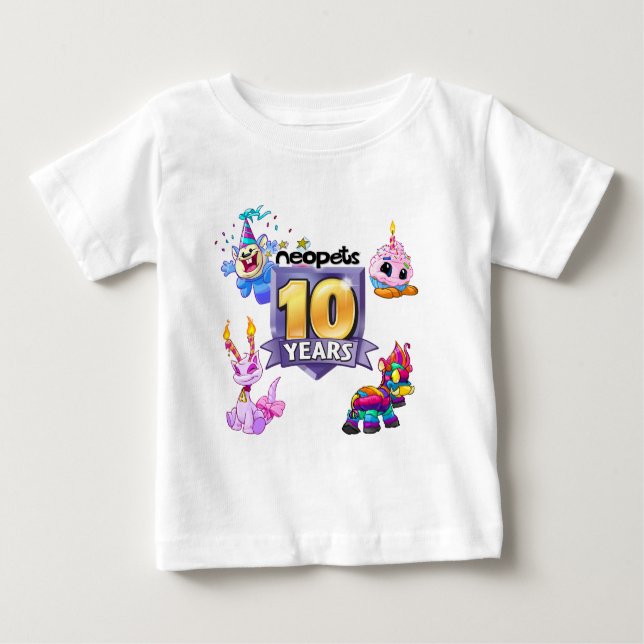T-shirt Pour Bébé 10ème Logo d'anniversaire (Devant)