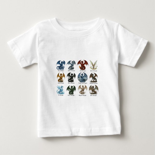 T-shirt Pour Bébé 12 Dragons - dnd inspired  (Devant)