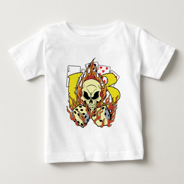 T-shirt Pour Bébé 13 matrices et crânes chanceux (Devant)