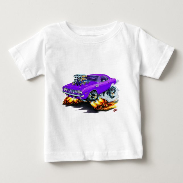 T-shirt Pour Bébé 1971-73 Cuda Purple Car (Devant)