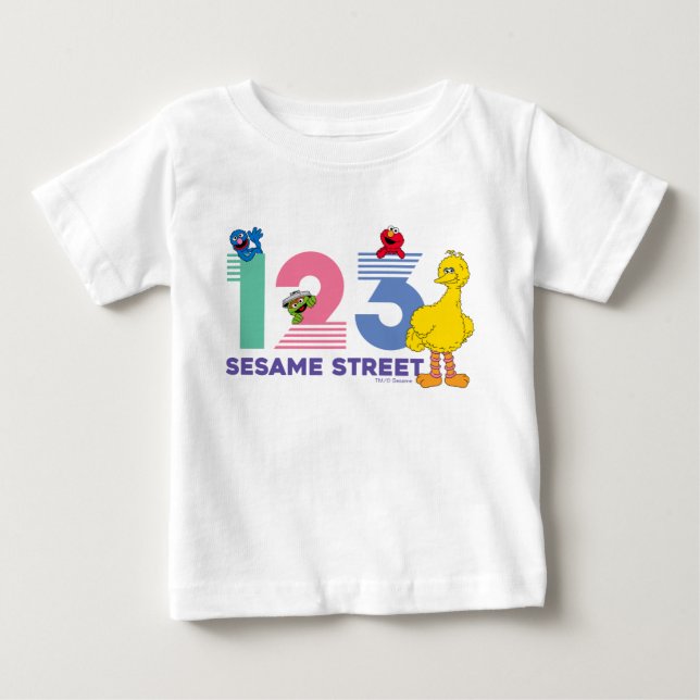 T-shirt Pour Bébé 1 2 3 Rue Sésame (Devant)