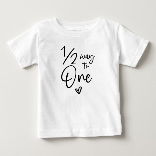 T-shirt Pour Bébé 1/2 Jusqu'À Un Demi-Anniversaire 6 Mois Jalon (Devant)