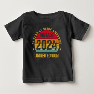 T-shirt Pour Bébé 1 an Bébé Garçon Premier Anniversaire 2024 Mignon