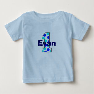 T-shirt Pour Bébé 1 Chemise garçon Pois bleue