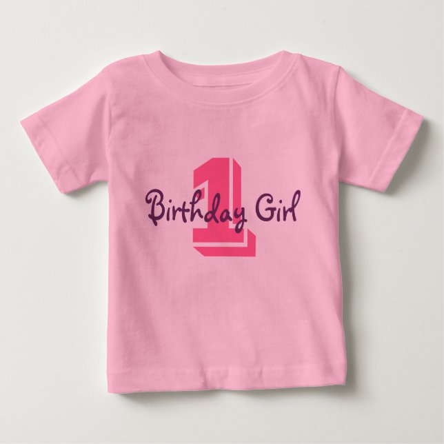 T-shirt Pour Bébé 1, Fille d'anniversaire (Devant)