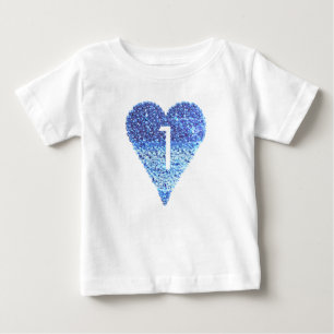 T-shirt Pour Bébé 1er anniversaire Bébé Fille Enfants Coeur Étincell