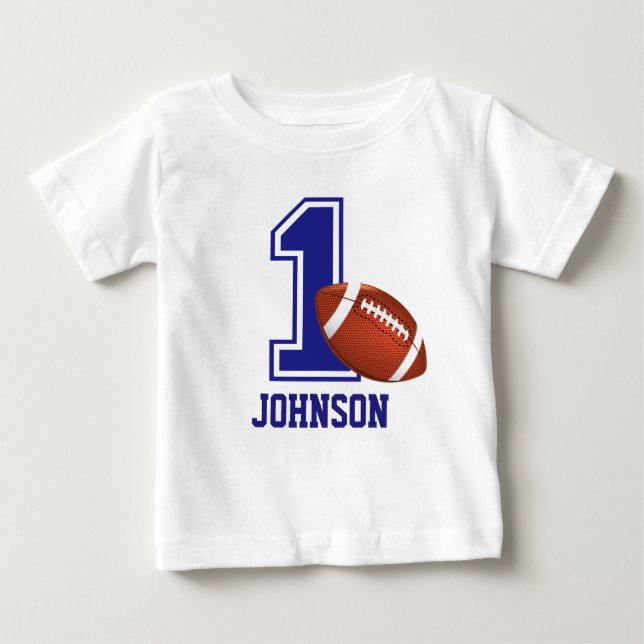 T-shirt Pour Bébé 1er Anniversaire Boy football Personnalisé (Devant)