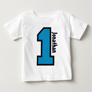 T-shirt Pour Bébé 1er Anniversaire Boy Sports Numéro Un An V007A