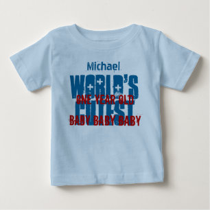 T-shirt Pour Bébé 1er anniversaire cadeau World's Cutest 1 an vieux