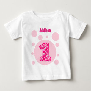 T-shirt Pour Bébé 1er Anniversaire Camo et bulles Un an Vieux V14A