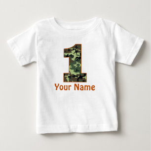 T-shirt Pour Bébé 1er Anniversaire Chemise Camo personnalisée