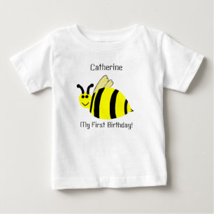T-shirt Pour Bébé 1er Anniversaire Chemise d'Abeille Bumble Jaune