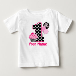 T-shirt Pour Bébé 1er anniversaire Cupcake Zebra chemise personnalis