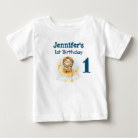 1er Anniversaire Cute Lion Pêche sur la Lune