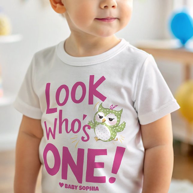T-shirt Pour Bébé 1er anniversaire de chouette (Créateur téléchargé)