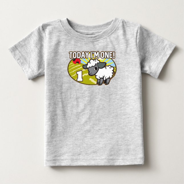 T-shirt Pour Bébé 1er anniversaire de l'enfant Aujourd'hui je suis u (Devant)