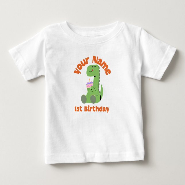 T-shirt Pour Bébé 1er anniversaire Dino (Devant)