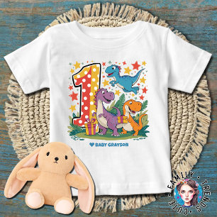 T-shirt Pour Bébé 1er anniversaire Dinosaur Anniversaire